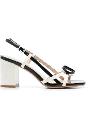 Twin-Set Buty, Kobieta, Czarny, 36 EU, Czarne Sandały Slingback z Średnim Obcasem