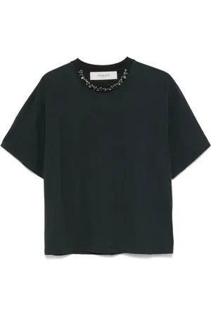 Golden Goose Koszulki, Kobieta, Czarny, M, Bawełna, Tshirt Crystal Collar