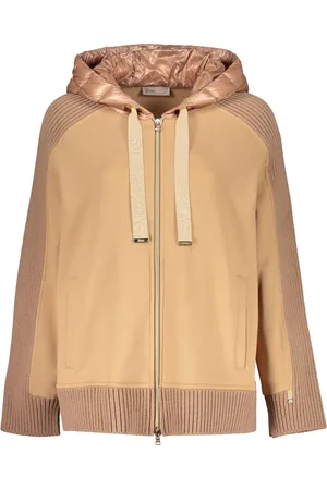 HERNO Bluzy, Kobieta, brązowy, L, Sweter-kardigan z zamkiem i kapturem