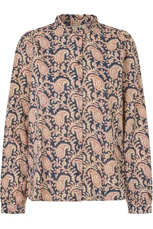 Lollys Laundry Bluzki, Kobieta, Wielobarwność, XL, Bawełna, Kolorowa koszula we wzór paisley