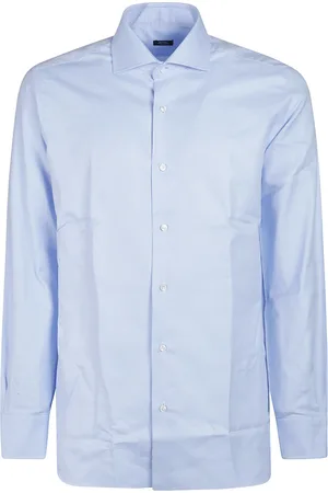 BARBA Koszule, Mężczyzna, Niebieski, 2XL, Stylowa koszula z długim rękawem