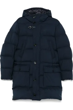FAY Płaszcze, Mężczyzna, Niebieski, 2XL, Parka puchowa z kapturem