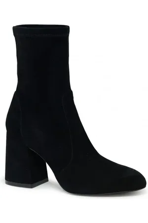 Stuart Weitzman Buty, Kobieta, Czarny, 36 1/2 EU, Zamsz, Czarne zamszowe botki Flareblock 85 Stretch