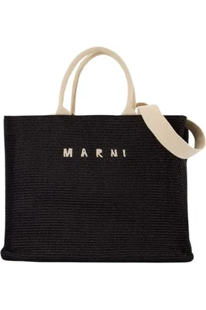 Marni Torebki, Mężczyzna, Czarny, ONE SIZE, Bawełna, Czarna bawełniana torba shopper