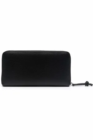 Emporio Armani Akcesoria, Mężczyzna, Czarny, ONE SIZE, Stylowa Czarna Portmonetka z Zamkiem dla Mężczyzn
