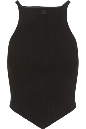 Courrèges Koszulki, Kobieta, Czarny, S, Poliester, Top