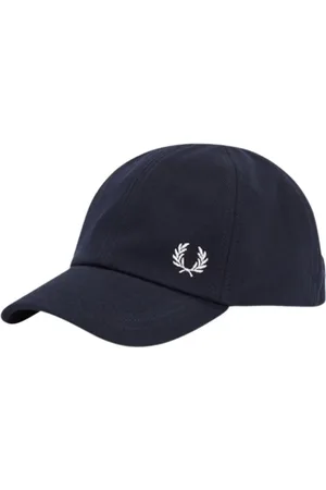 Fred Perry Akcesoria, Mężczyzna, Niebieski, ONE SIZE, Bawełna, Bejsbolówka z haftowanym wieńcem laurowym