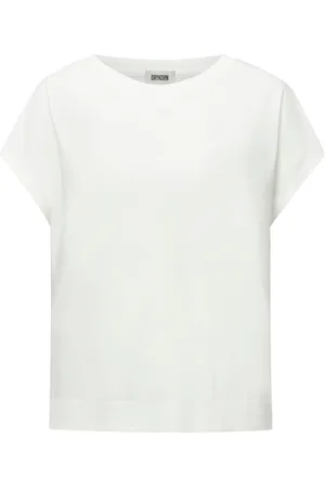 Drykorn Koszulki, Kobieta, Biały, M, Bawełna, Casual T-shirt z okrągłym dekoltem