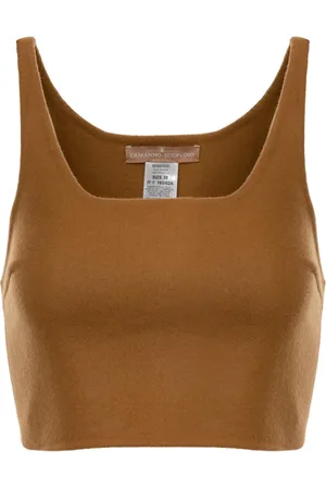 ERMANNO SCERVINO Koszulki, Kobieta, brązowy, S, Stylowy top bez rękawów
