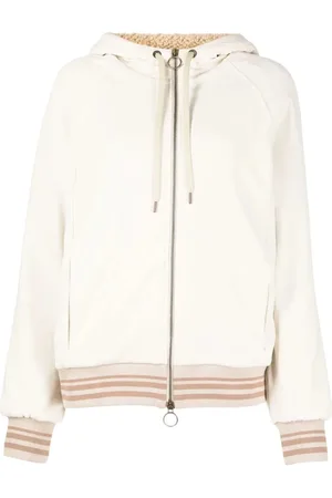 ELEVENTY Bluzy, Kobieta, Beżowy, L, Nylon, Casualowa bluza z pełnym zamkiem