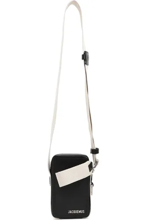 Jacquemus Torebki, Mężczyzna, Czarny, ONE SIZE, Czarna Torebka z Regulowanym Paskiem na Ramię