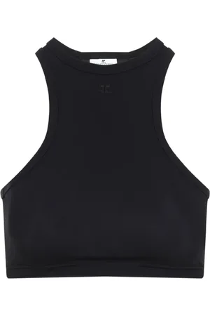 Courrèges Koszulki, Kobieta, Czarny, XS, Scuba Tech Jersey Bra
