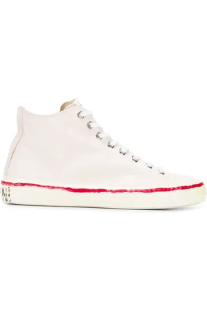 Marni Buty, Mężczyzna, Biały, 43 EU, Skóra, Sneakersy High-Top z Wyrazistym Logo