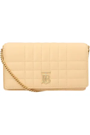 Burberry Torebki, Kobieta, Beżowy, ONE SIZE, Bawełna, Torebka Crossbody z Pikowanej Skóry Cielęcej