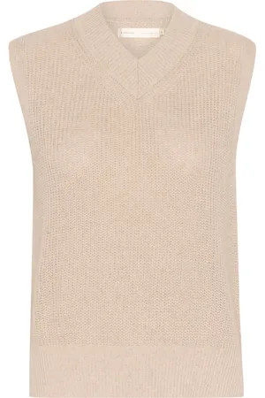 INWEAR Swetry, Kobieta, Beżowy, L, Sweter z dekoltem w serek Haze Melange