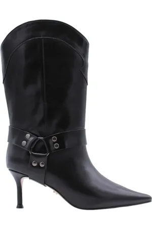 Lola Cruz Buty, Kobieta, Czarny, 38 EU, Jesienne Botki na Obcasie w Stylu Laars