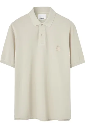 Isabel Marant Koszulki, Mężczyzna, Beżowy, M, Polo Logo T-shirts Polos