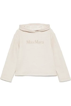 Max Mara Bluzy, Kobieta, Beżowy, M, Bluza z kapturem z haftowanym logo
