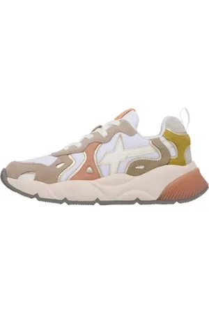 W6YZ Buty, Kobieta, Wielobarwność, 36 EU, Beżowe/Kamienne/Morelowe Modne Sneakersy