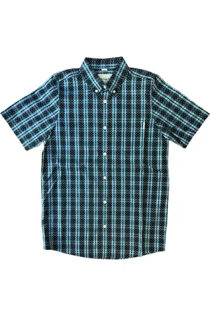 Carhartt Koszule, Mężczyzna, Niebieski, S, Bawełna, S/S Gilmore Dots Shirt