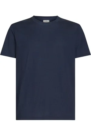 Etro Koszulki, Mężczyzna, Niebieski, 2XL, Bawełna, Bawełniana dzianinowa koszulka