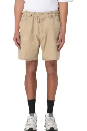 Dsquared2 Szorty, Mężczyzna, Beżowy, L, Denim, Ripped Big Brother Denim Shorts
