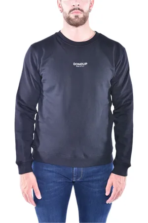 Dondup Bluzy, Mężczyzna, Czarny, S, Bawełna, Bluza Crewneck z Logo