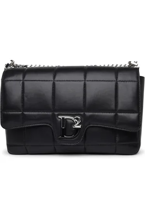 Dsquared2 Torebki, Kobieta, Czarny, ONE SIZE, Skóra, Pikowana skórzana torebka na ramię