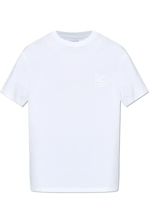 Etro Koszulki, Mężczyzna, Biały, XL, Bawełna, T-shirt z haftowanym logo