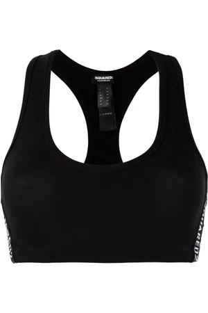 Dsquared2 Sport, Kobieta, Czarny, M, Bawełna, Czarny Biustonosz Sportowy