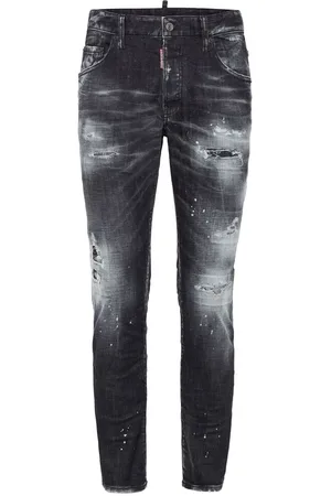 Dsquared2 Jeansy, Mężczyzna, Czarny, L, Denim, Dżinsy Distressed Skinny Cut
