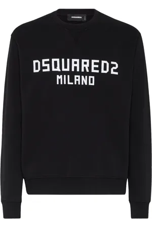 Dsquared2 Bluzy, Mężczyzna, Czarny, L, Bawełna, Czarno-Biała Bluza z Nadrukiem