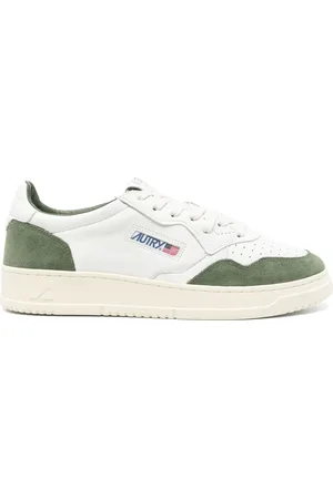 Autry Buty, Mężczyzna, Zielony, 42 EU, Zamsz, Zielone Sneakersy z Brązowymi Wstawkami zamszowymi