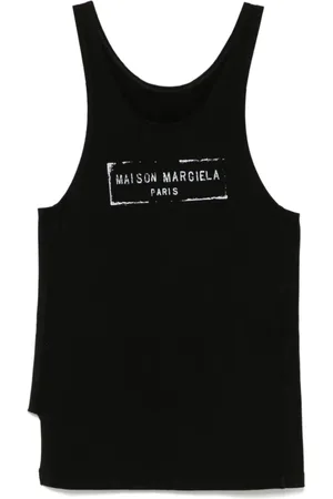 Maison Margiela Koszulki, Kobieta, Czarny, S, Bawełna, Elegancka Odzież Wierzchnia