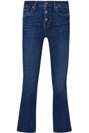 Liu Jo Jeansy, Kobieta, Niebieski, W32, Bawełna, Dżinsy High Waist Princess Crop Flare