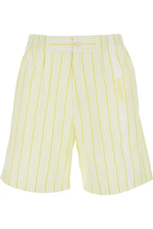Jacquemus Szorty, Mężczyzna, Wielobarwność, XL, Białe szorty w paski z logo