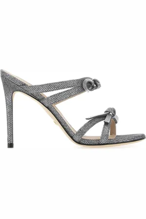 Stuart Weitzman Buty, Kobieta, Szary, 38 EU, Skóra, Wielobarwne, wesołe mule na obcasie z kokardą