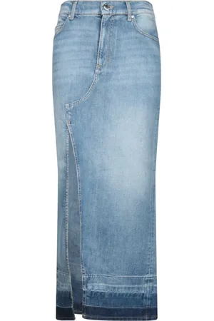 Pinko Spódnice, Kobieta, Niebieski, S, Denim, Nowoczesna Długa Spódnica Dżinsowa
