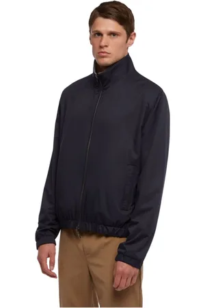 Brooks Brothers Kurtki, Mężczyzna, Niebieski, L, Poliester, Dwustronna kurtka blouson