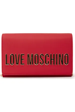 Moschino Akcesoria, Kobieta, Czerwony, ONE SIZE, Czerwona torebka na ramię z logo i złotym łańcuszkiem