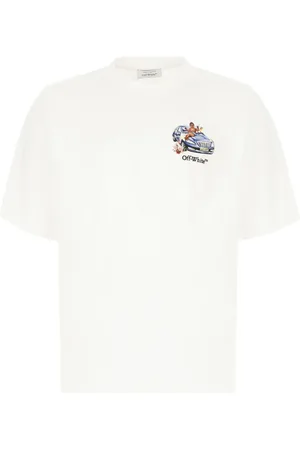 OFF-WHITE Koszulki, Mężczyzna, Biały, S, Casual Bawełniany T-shirt w Białym