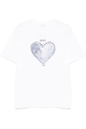 Liu Jo Koszulki, Kobieta, Biały, L, T-shirt i polo z grafiką serca