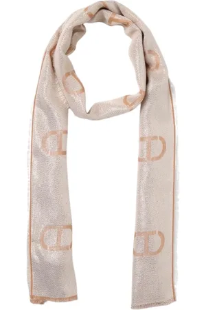 Twin-Set Akcesoria, Kobieta, Beżowy, ONE SIZE, Stola Jacquard z Lurexem i Owalnym