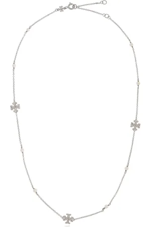 Tory Burch Akcesoria, Kobieta, Szary, ONE SIZE, Naszyjnik Kira