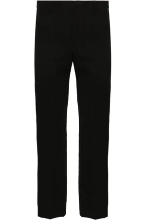 DRIES VAN NOTEN Spodnie, Mężczyzna, Czarny, L, Bawełna, Proste Spodnie