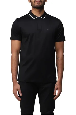 Emporio Armani Koszulki, Mężczyzna, Czarny, S, Bawełna, Stylowa Koszulka Polo