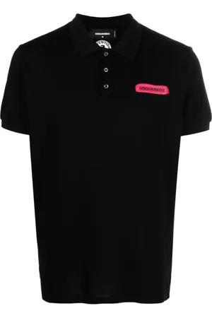 Dsquared2 Koszulki, Mężczyzna, Czarny, L, Bawełna, Koszulka Polo z Logo Tenisowym