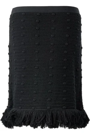 Bottega Veneta Spódnice, Kobieta, Czarny, L, Bawełna, Elegancka czarna bawełniana spódnica