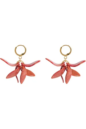 MALABABA Akcesoria, Kobieta, Czerwony, ONE SIZE, Kwiat Orchidei Kolczyki