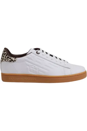 EA7 Buty, Mężczyzna, Biały, 37 1/2 EU, Skóra, Beżowe Skórzane Sneakersy